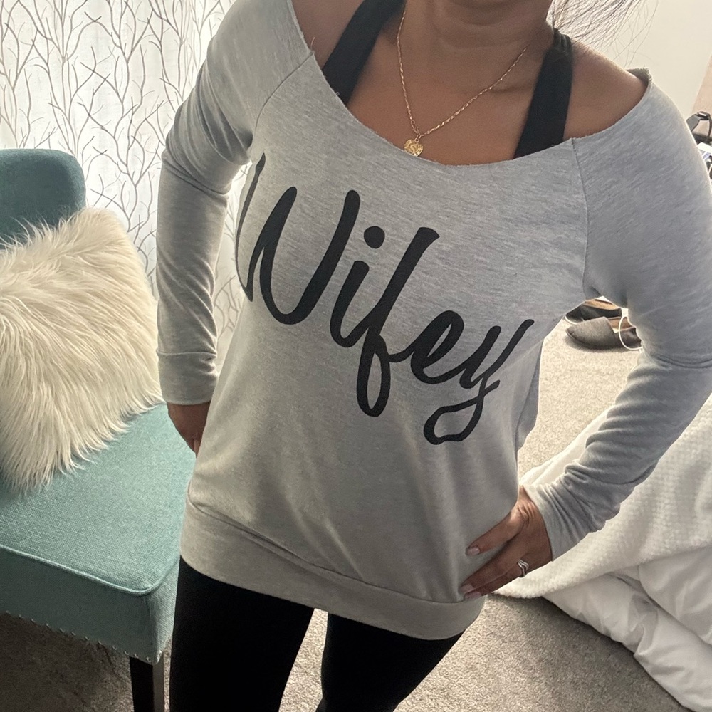 Gray Lightweight “WIFEY” Women’s Sweatshirt